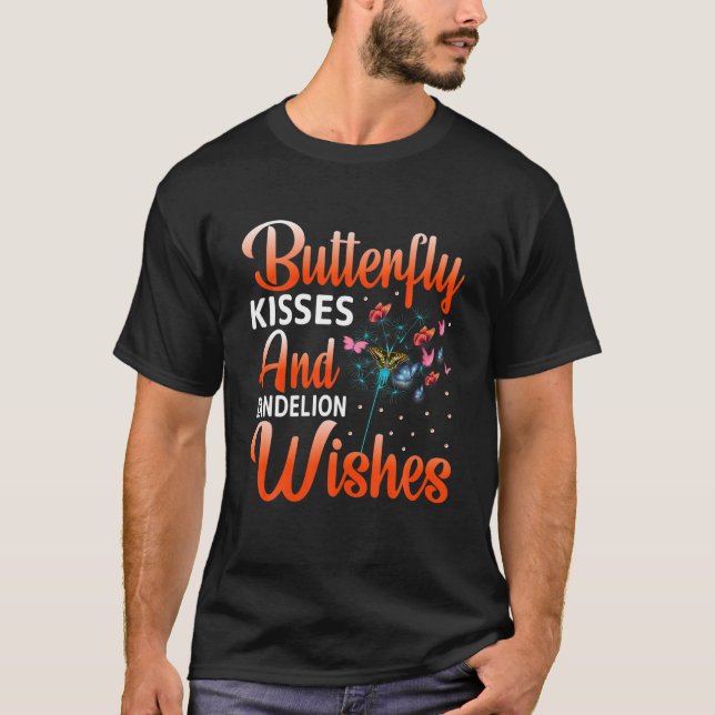 T-shirt Baisers À Papillon Et Voeux À Dandelon - Papillon (Devant)