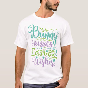T-shirt Baisers De Bunny Et Voeux De Pâques