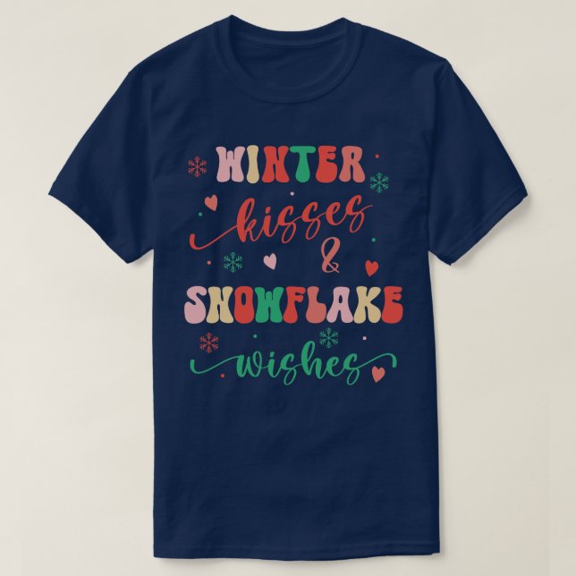 T-shirt Baisers d'hiver et wis de flocon (Design devant)