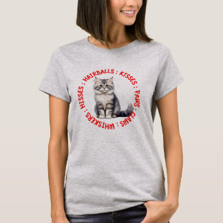 T-shirt Baisers et baisers, britannique chatte à cheveux l
