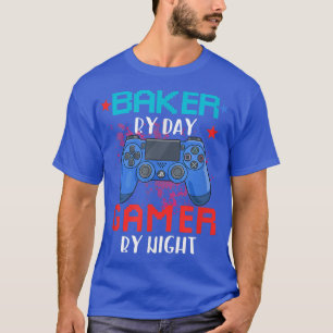 T-shirt Baker By Day Gamer By Night Job Fierté Jeux Vidéo