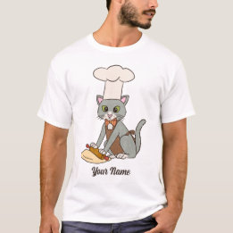 T-shirt Baker Cat - Grey Tom Pâtisserie Chef Amoureux des