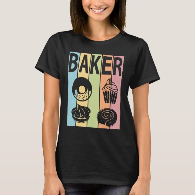 T-SHIRT BAKER PASTEL COLORS DESSERTS PASTRY CHEF BAKING    (Devant)