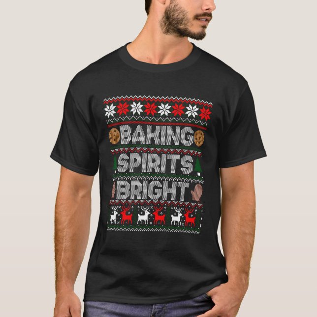 T-shirt Baking Spirits brillant laide-doux pour Noël (Devant)