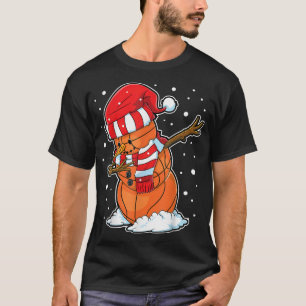 T-shirt Bal de basket-ball de Snowman Noël Père Noël Bo