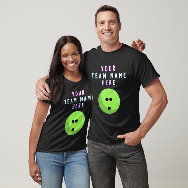 T-shirt Bal de Bowling Neon Green | Nom de l'équipe de Bow (Unisexe)