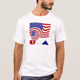 T-shirt Bal de football américain et drapeau américain