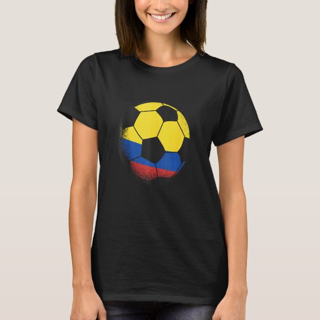 T-shirt Bal de football Columbia Drapeau Colombien Enthusi (Devant)