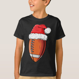 T-shirt Bal de football de Noël Santa Hat Funny Sports Xma