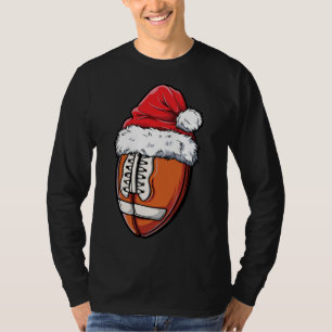 T-shirt Bal de football de Noël Santa Hat Xmas Équipe Spor