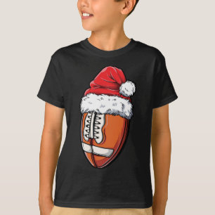 T-shirt Bal de football de Noël Santa Hat Xmas Équipe Spor