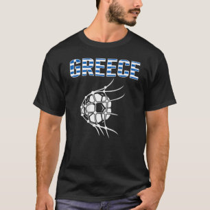 T-shirt Bal De Football En Grèce Objectif Net Soutien Foot