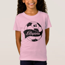 T-Shirt Bal de football Nom et numéro personnalisés