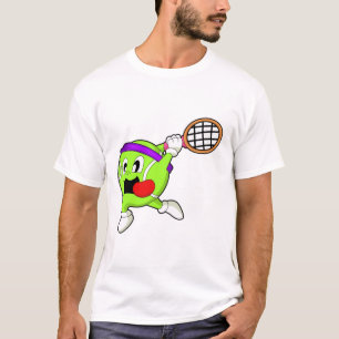 T-shirt Bal de tennis avec raquette de tennis