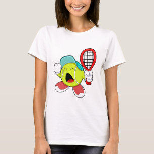 T-shirt Bal de tennis avec raquette de tennis