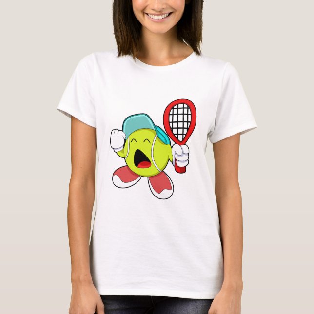 T-shirt Bal de tennis avec raquette de tennis (Devant)