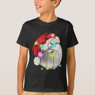 T-shirt Bal de volley-ball avec Santa Hat Christmas Kid Bo
