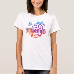 T-shirt Balade d'anniversaire avec Thème Tropical et Plage