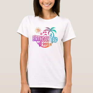 T-shirt Balade d'anniversaire avec Thème Tropical et Plage