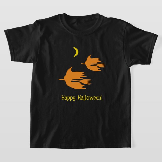T-shirt Balade en balai nocturne - Joyeux Halloween ! (Poser)
