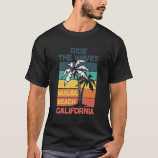 T-shirt Balade sur les vagues Plage de Malibu Plage Califo