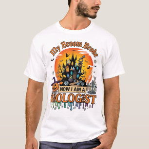 T-shirt Balai Brisé Biologiste Halloween Château Hanté Cit