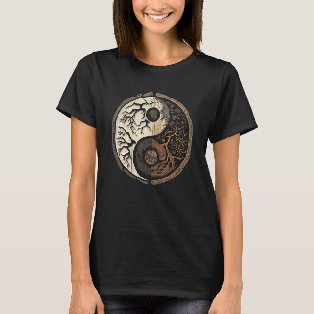 T-shirt Balance and Harmony Yin Yang Symbol Nature Forest (Devant)