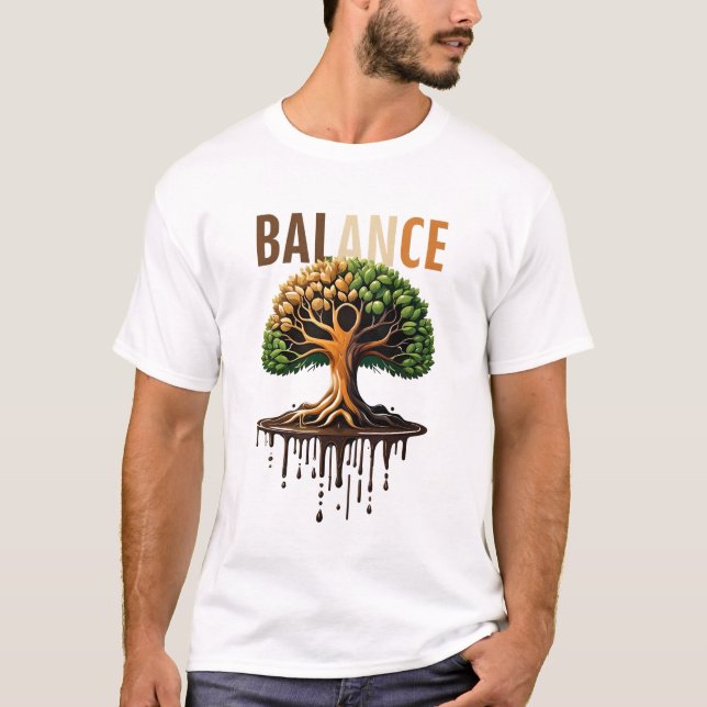 T-shirt Balance Arbre de vie Nature Art Design (Devant)