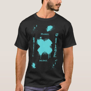 T-shirt Balance, Cyan Black Simple Pop Culture