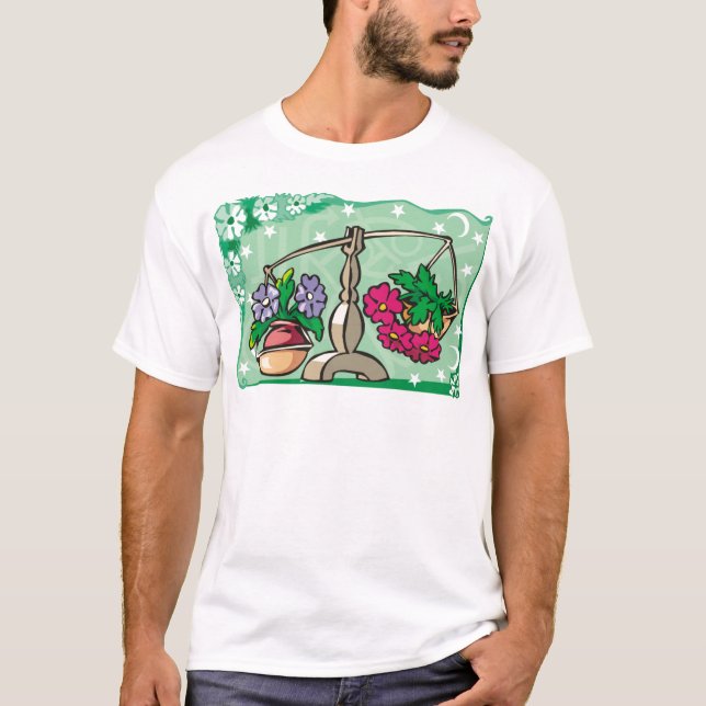 T-shirt Balances florales Libra pesant des fleurs (Devant)