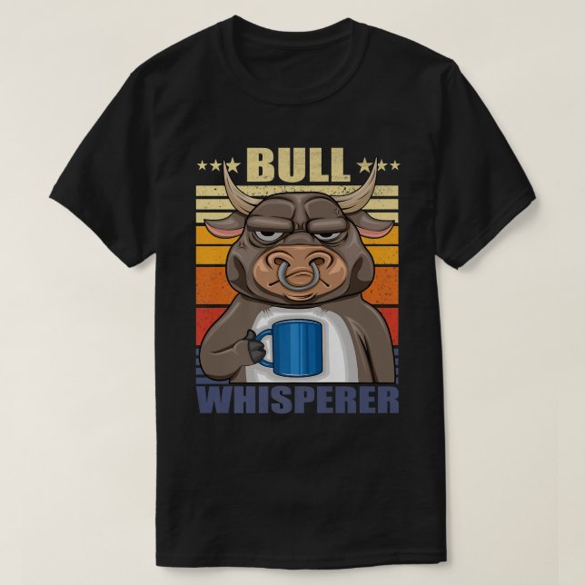 T-shirt Balayage d'un taureau avec café (Design devant)