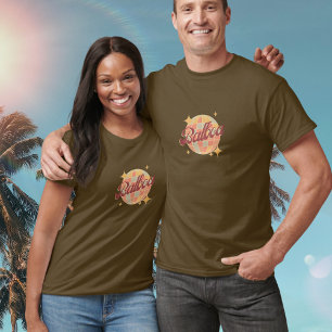 T-shirt Balboa disco boule en marron, retro vintage