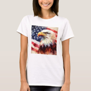 T-shirt Bald Eagle avec drapeau des États-Unis d'Amérique