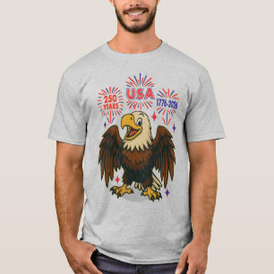 T-shirt Bald Eagle avec Fireworks - USA 250 ans 1776-2026