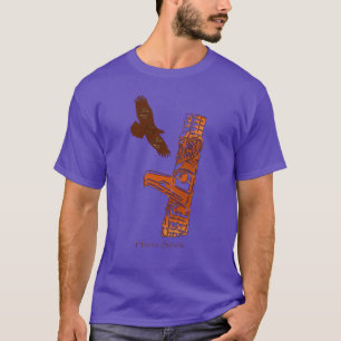 T-shirt Bald Eagle & Haida Totem Pole Art amérindien