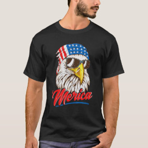T-shirt Bald Eagle Merica 80s Mullet Eagle Amérique Usa 4e