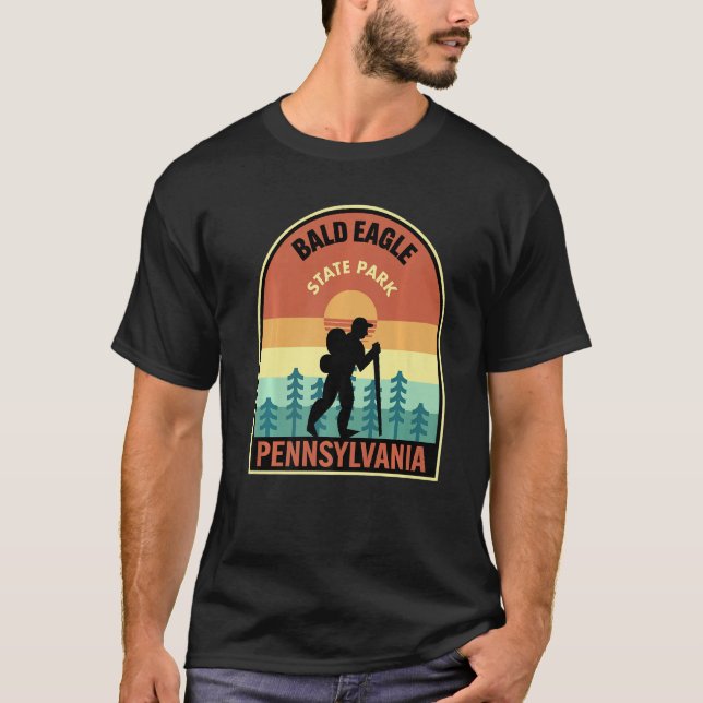 T-shirt Bald Eagle State Park Pennsylvania Retro Hiking Pr (Devant)