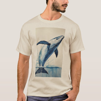 T-shirt Baleine à ciel bleu