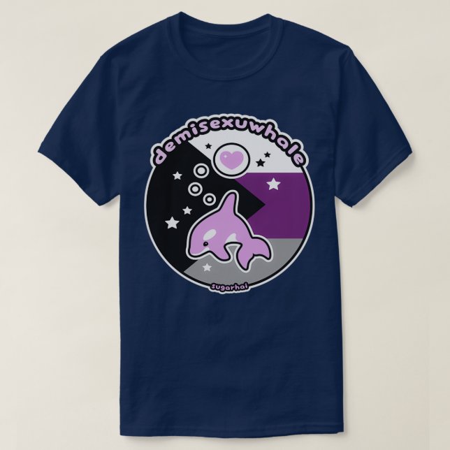T-shirt Baleine à fioritures démi (Design devant)
