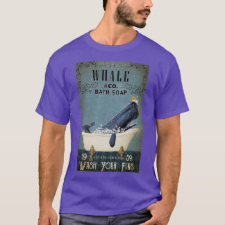 T-shirt Baleine amp CO Bain de savon Lavez vos pattes Bain
