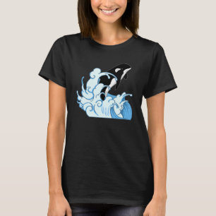 T-shirt Baleine Animal Océan Tueur Baleine Vagues Orca