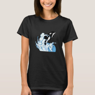 T-shirt Baleine Animal Océan Tueur Baleine Vagues Orca Tan