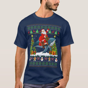 T-shirt Baleine Bleue Amant Vilain Père Noël équitation Ba