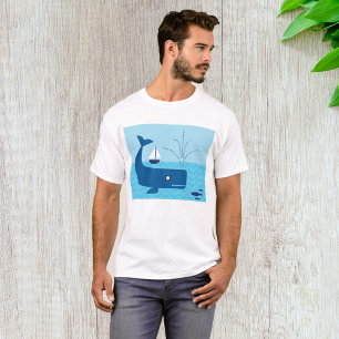 T-shirt Baleine Bleue Et Bateau À Voile Bleu