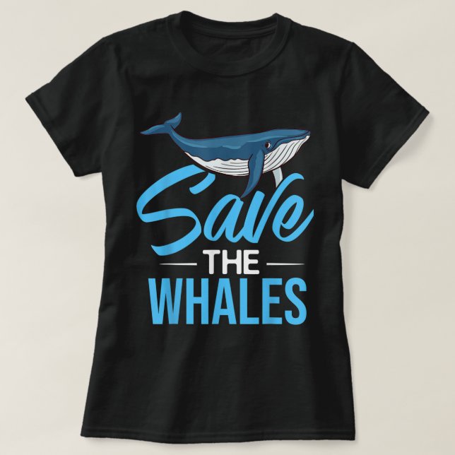 T-shirt Baleine bleue Grotte à bosse Baleines Citations Ri (Design devant)