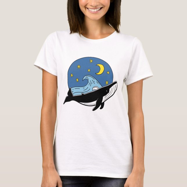 T-shirt baleine céleste (Devant)