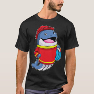 T-shirt Baleine comme pompier avec tuyau