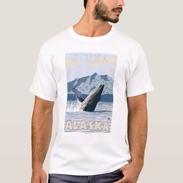 T-shirt Baleine de bosse - Sitka, Alaska (Devant)