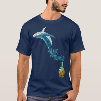 T-shirt Baleine de la bouteille cadeau idée sauter hors de