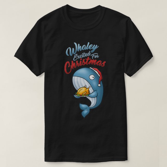 T-shirt Baleine de Noël Excitée pour baleine de Noël (Design devant)